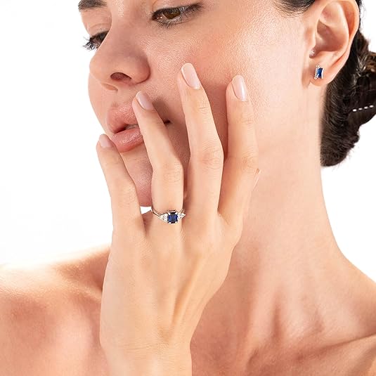 Bague en Saphir Taillée en Octogone | Or Blanc