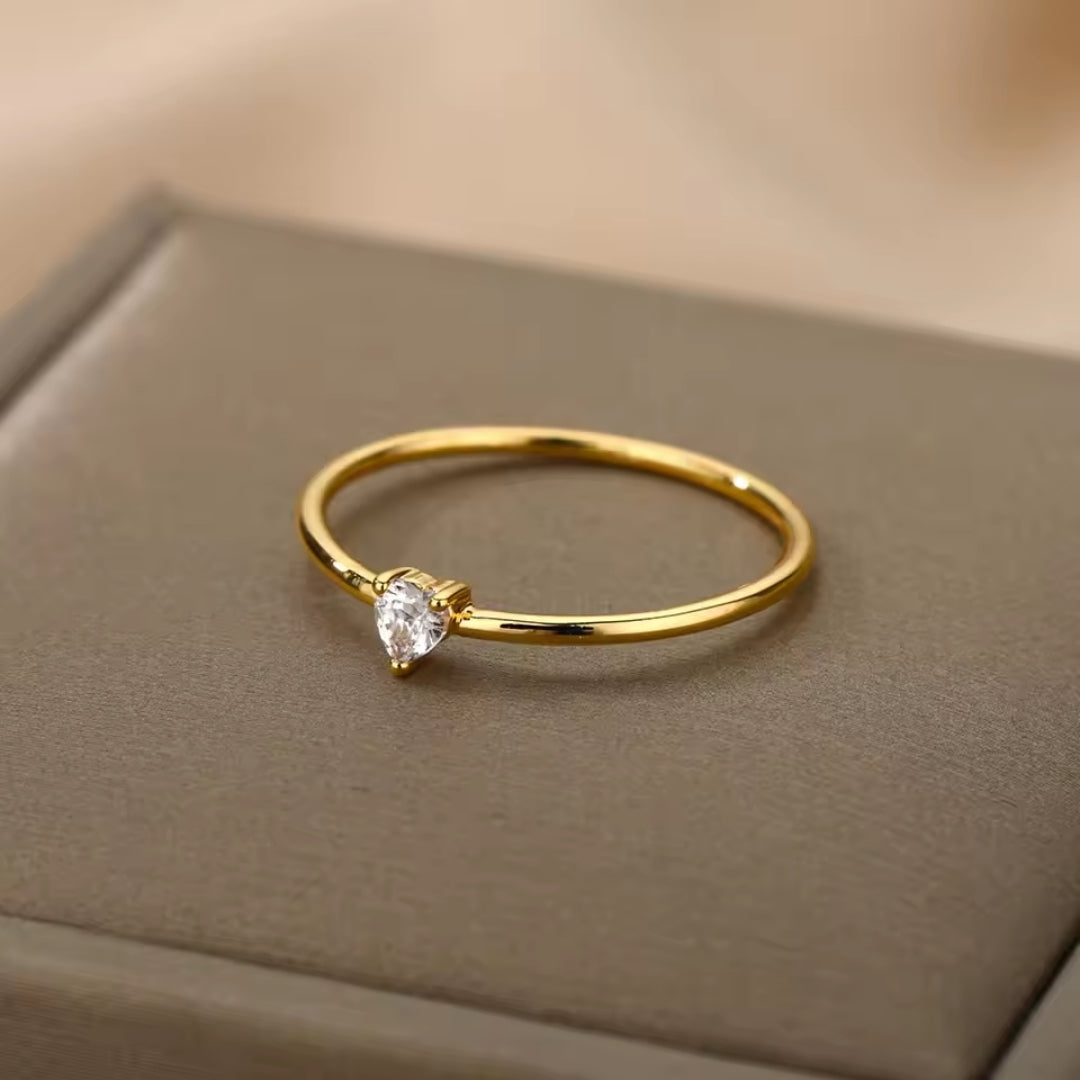 Bague en or zirconium fine