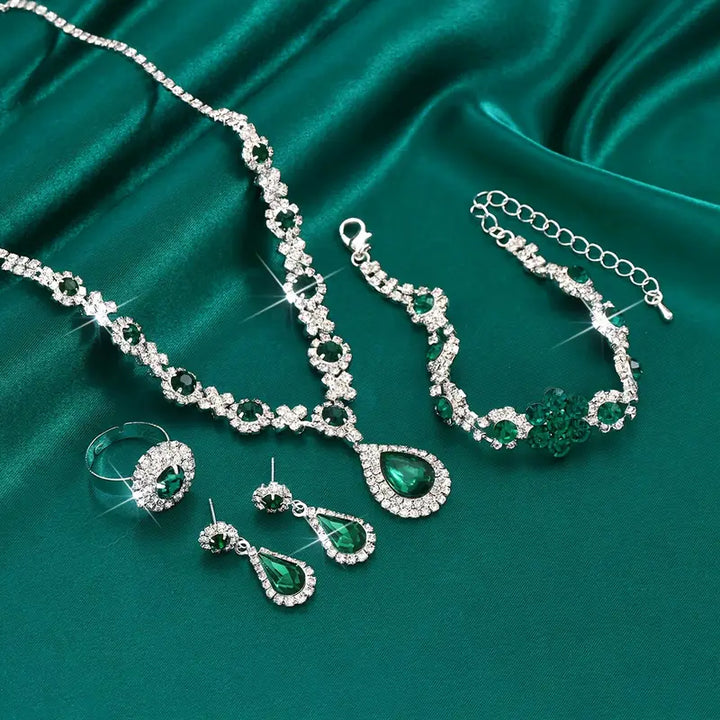 Bijoux Adriana Lysandre émeraude | Or Blanc