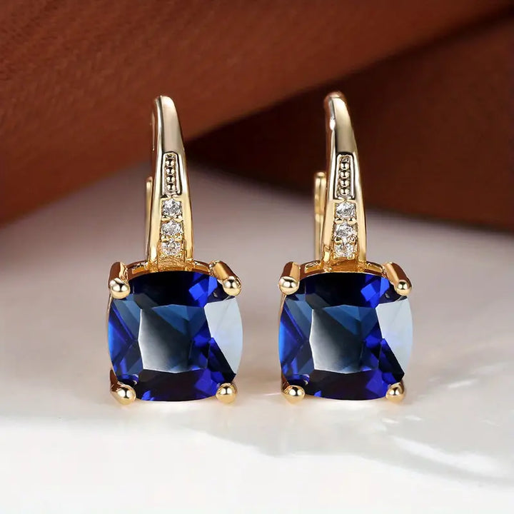 Boucles d'oreilles créoles en pierre mystique | Or