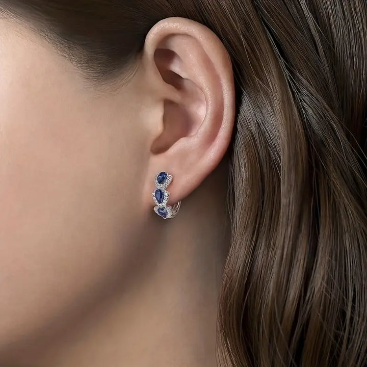 Boucles d'oreilles Royal Sapphire Crest | Or blanc