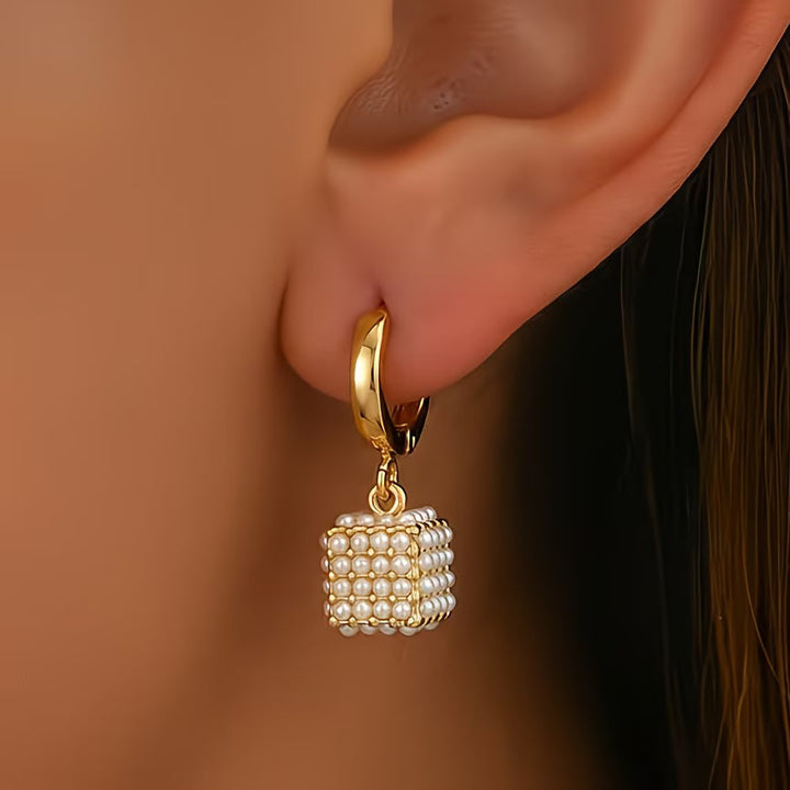 Boucles d'oreilles Cube en Perles