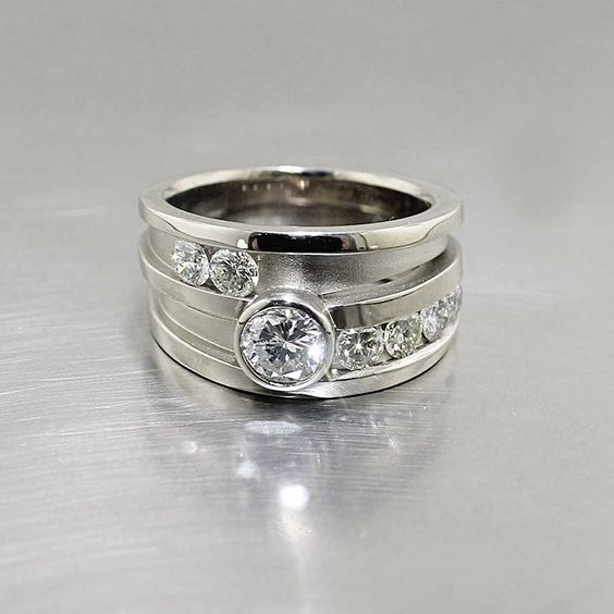 Bague en Verre Vintage Superposée