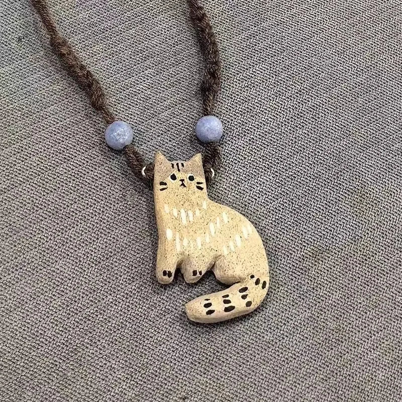 Collier Pendentif Étoile Vintage Chat