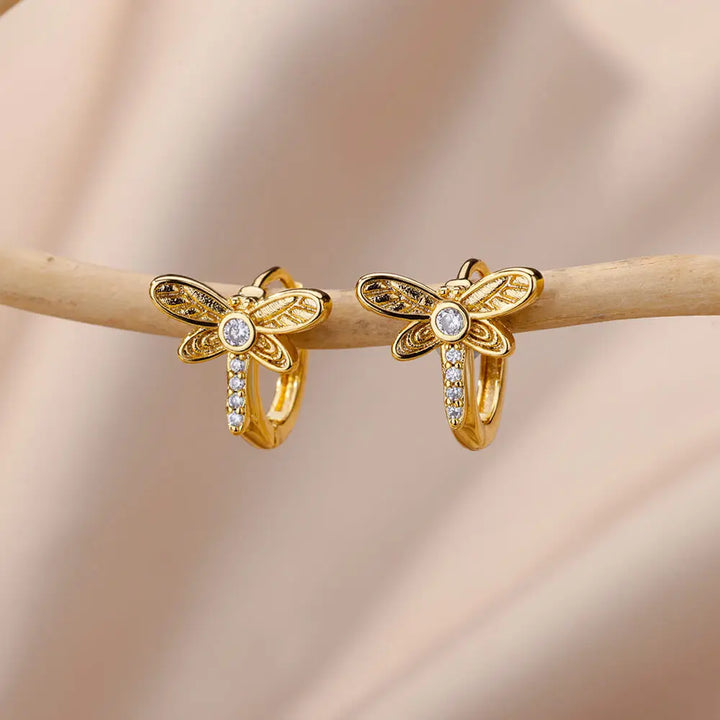Boucles d'oreilles créoles en cristal animal