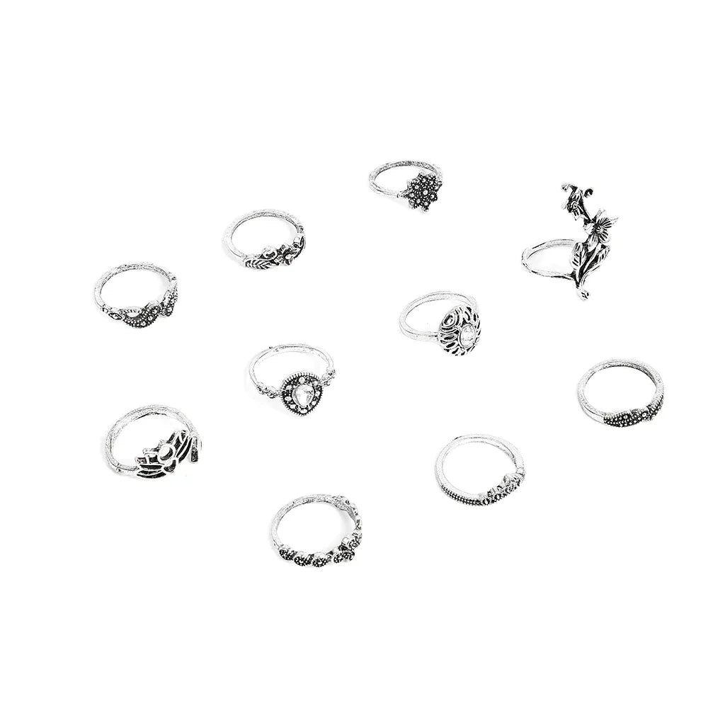 Pack de Bagues de la Forêt Enchantée en Argent Antique