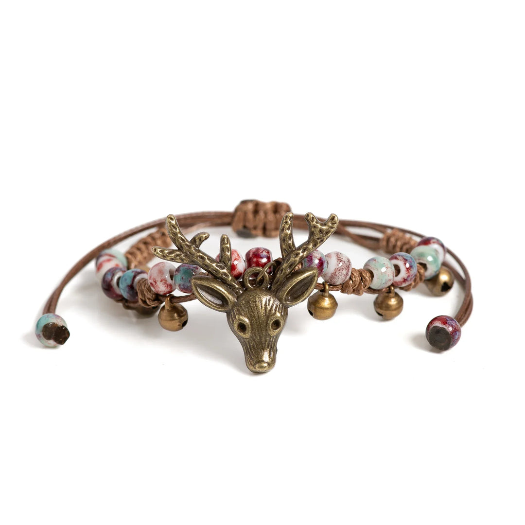 Bracelet charme faon en céramique fait main