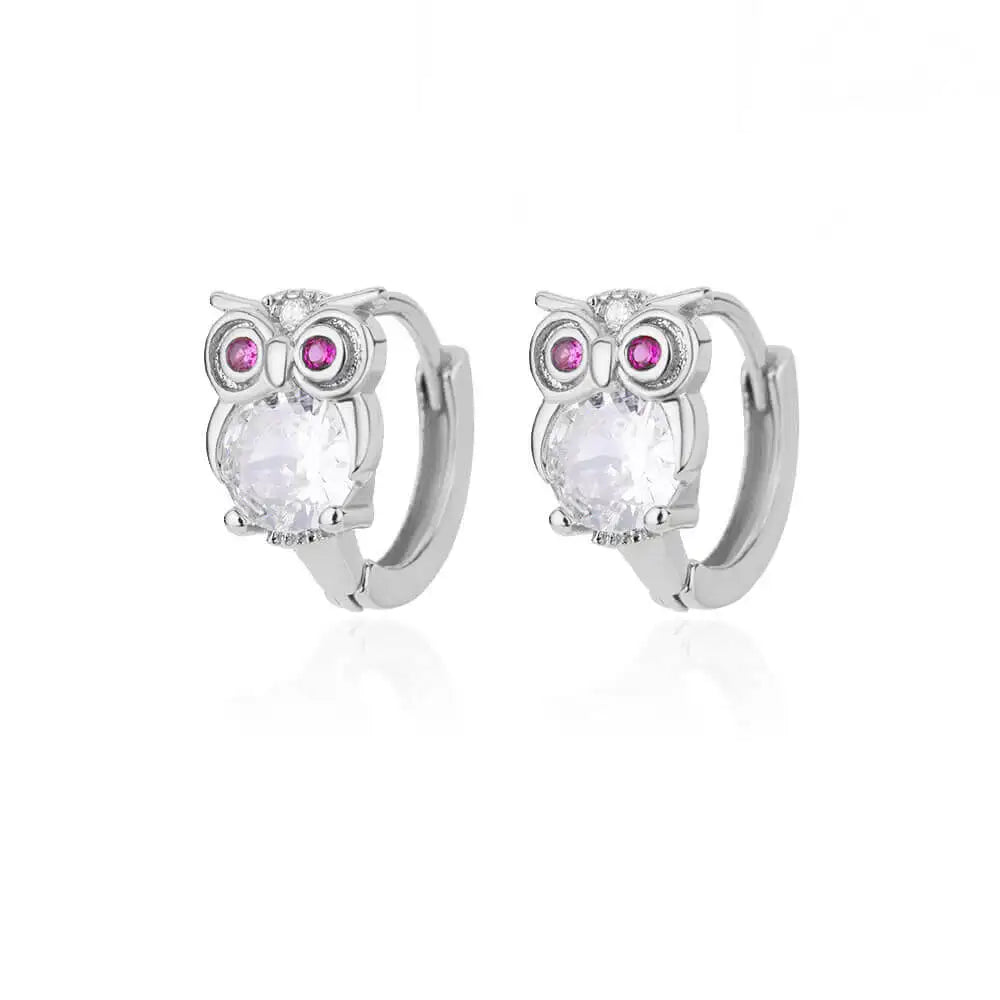 Boucles d'oreilles créoles en cristal animal