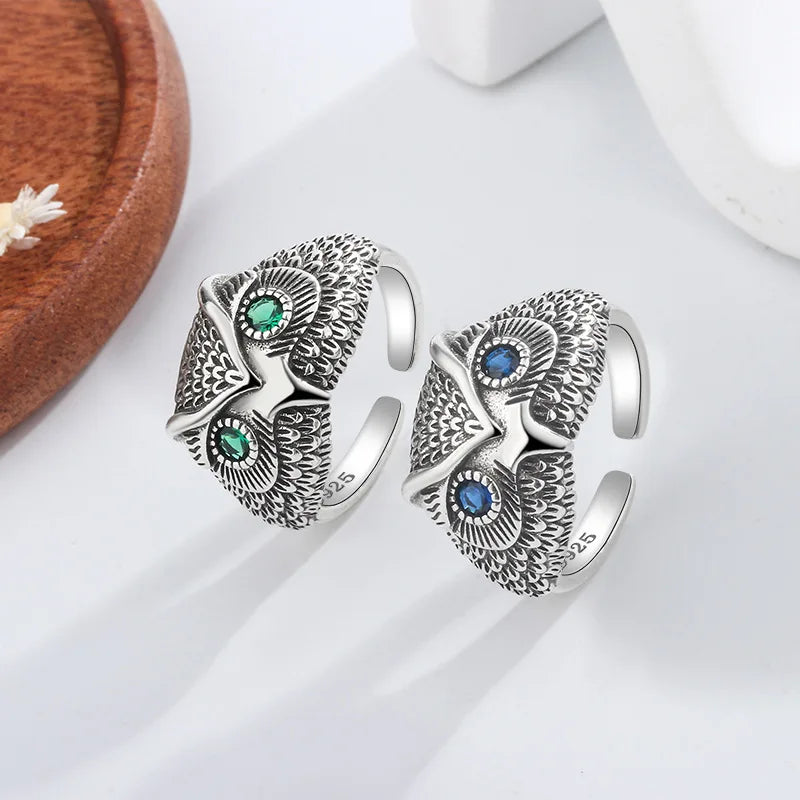 Bague en Argent Sterling avec Hibou
