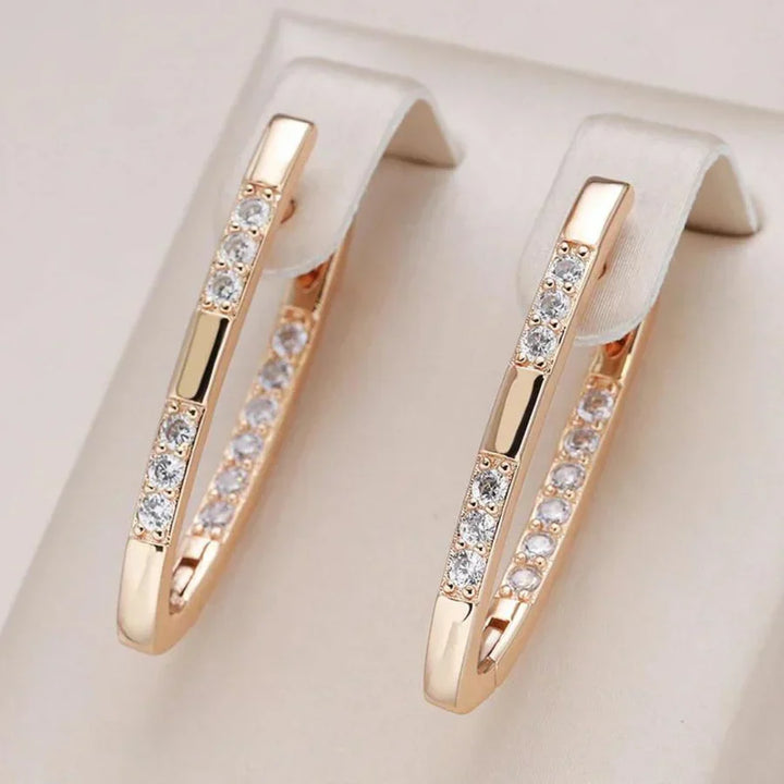 Boucles d'oreilles en zirconium exquis | Or