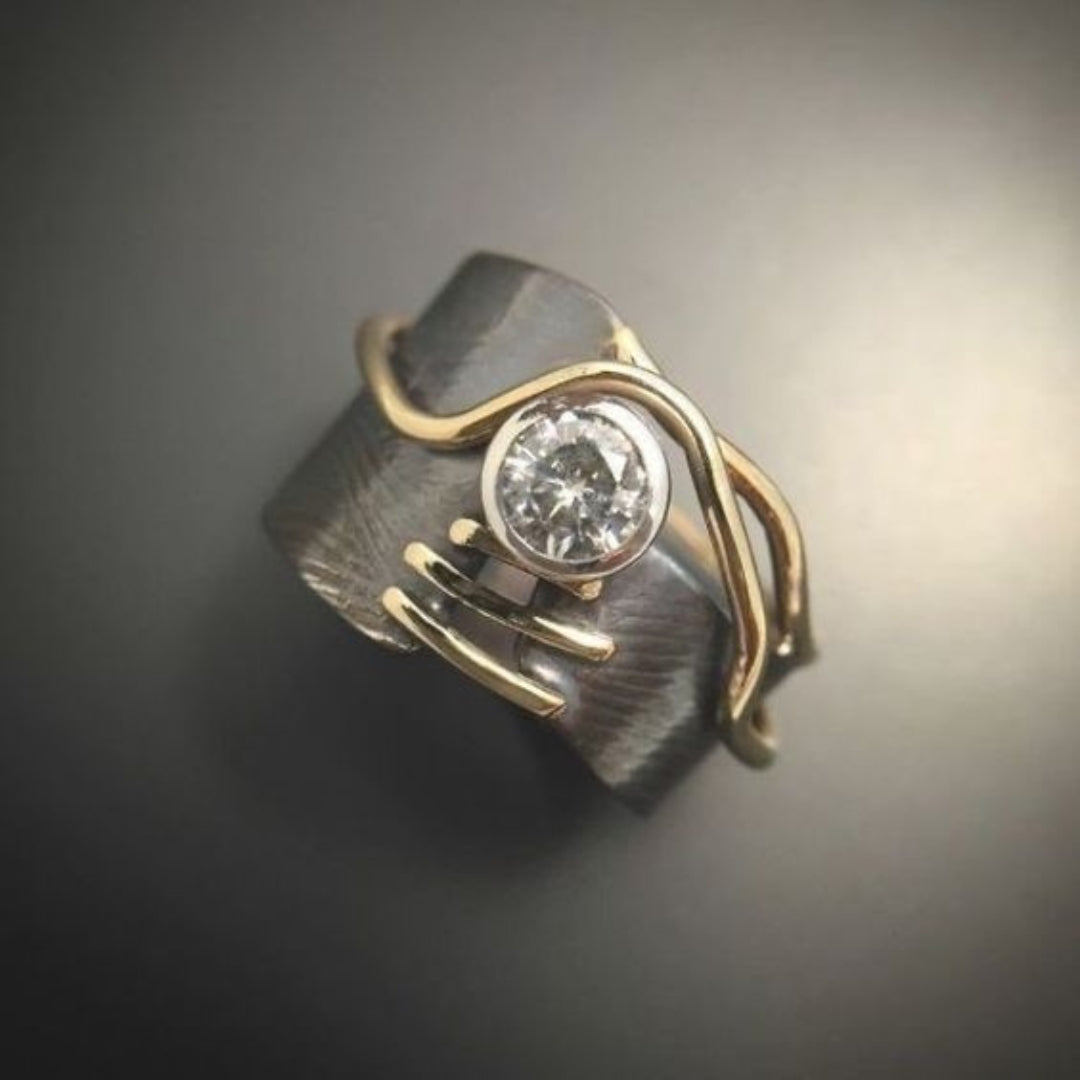 Bague en Zirconia Argent Vieilli