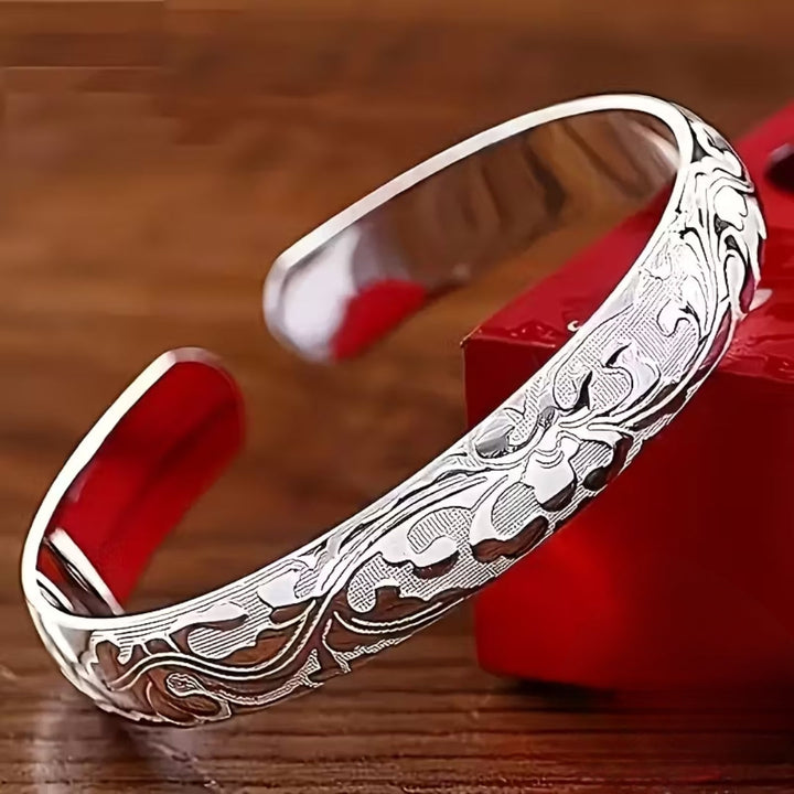 Bracelet en Argent Floral Rétro