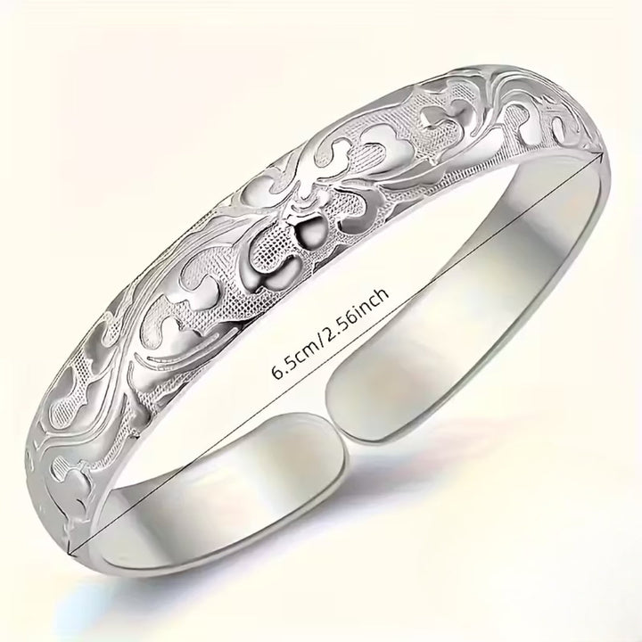 Bracelet en Argent Floral Rétro