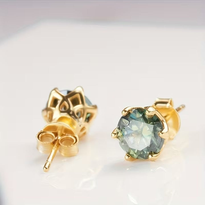 Boucles d'oreilles rondes en agate mousse