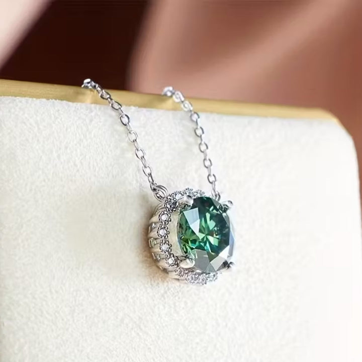 Collier Rond Géométrique en Agate Mousse