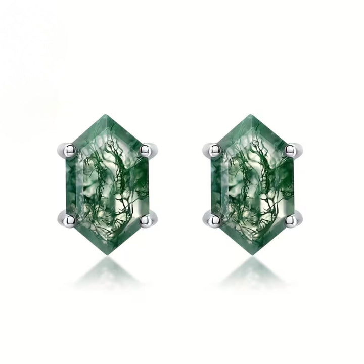Boucles d'oreilles en agate mousse