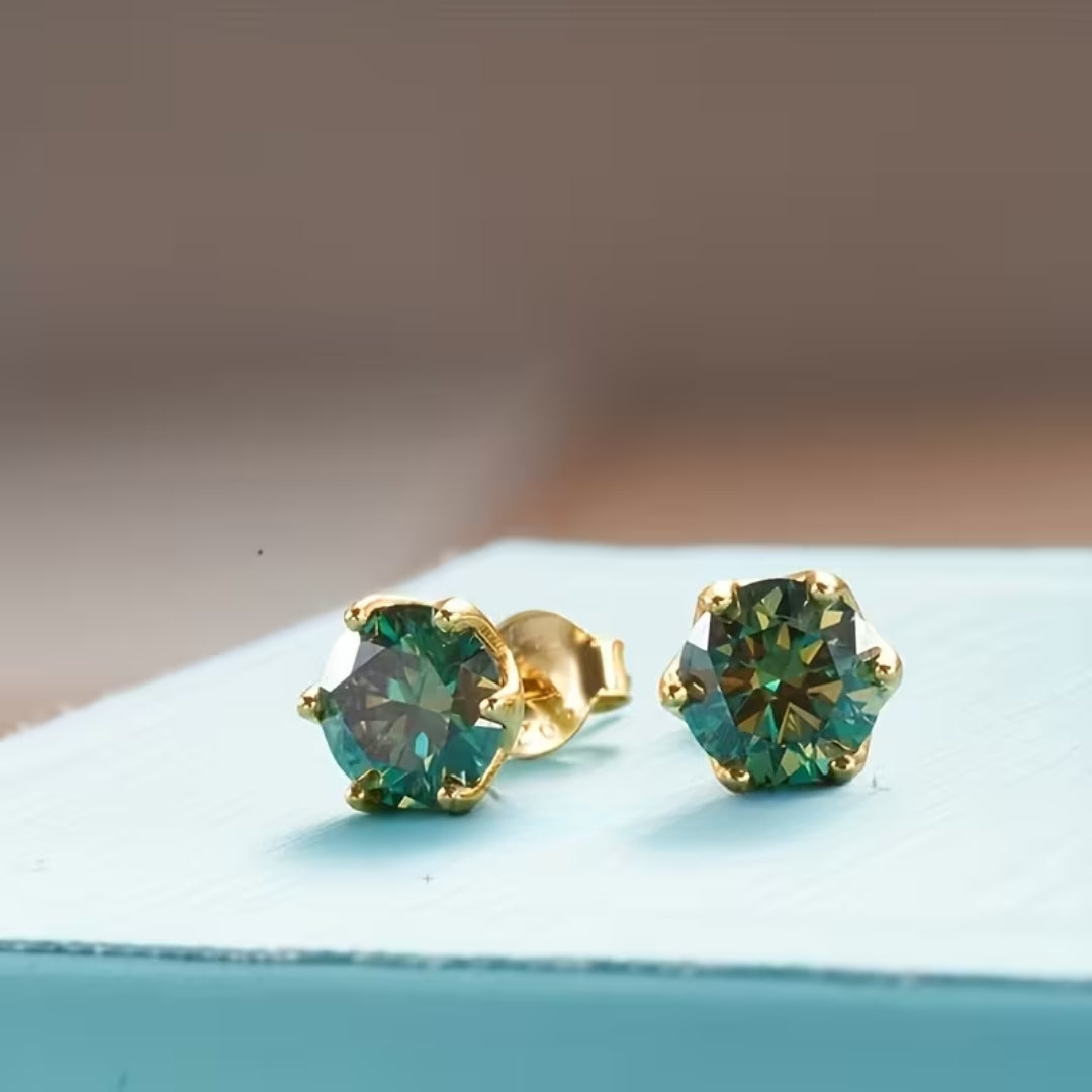 Boucles d'oreilles rondes en agate mousse