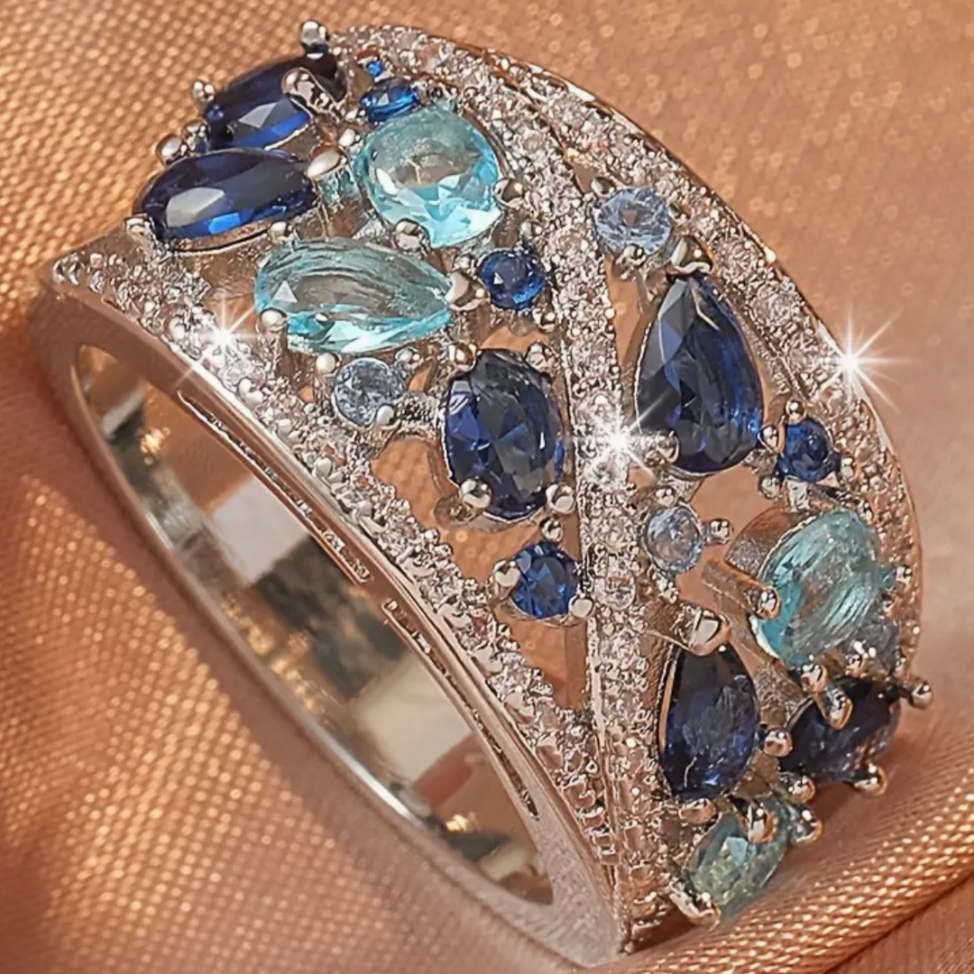 Bague en Zirconia Bleu Vintage