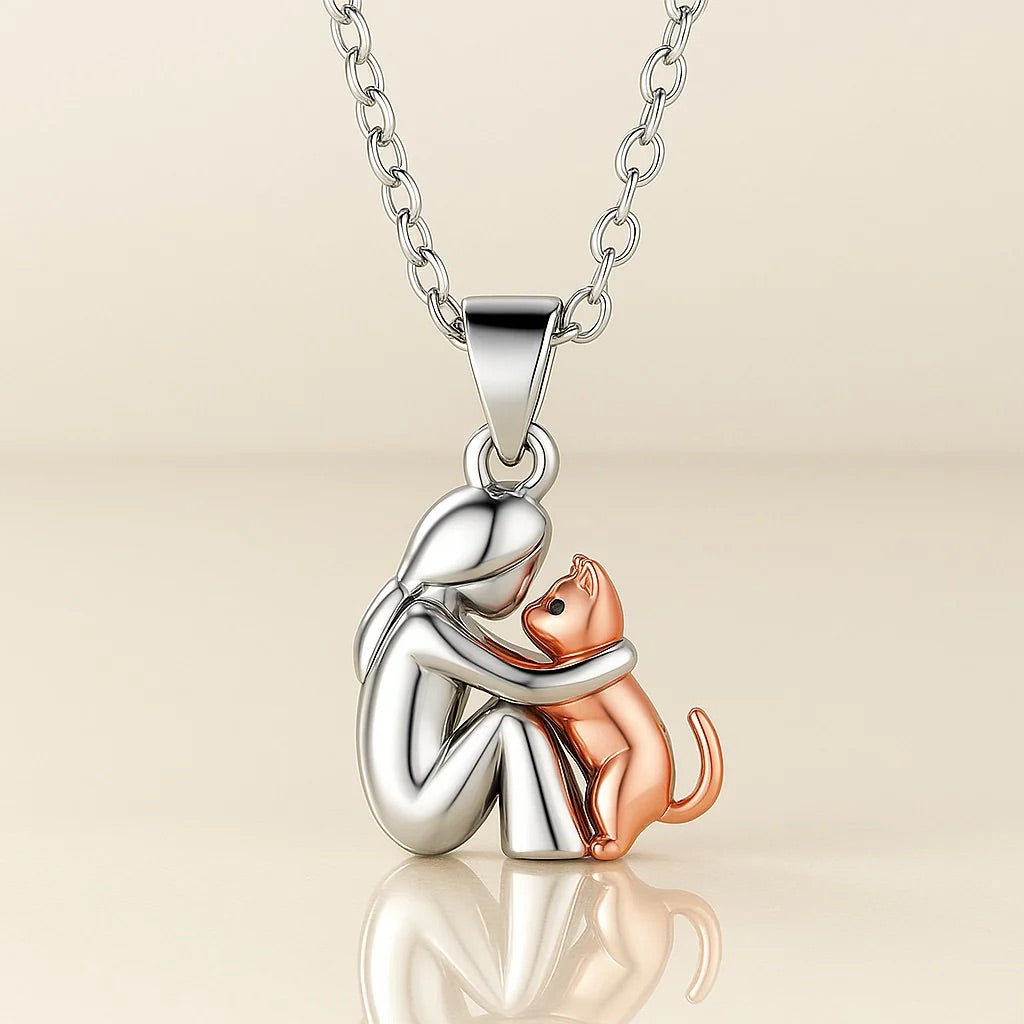 Pendentif Collier Chat en Câlin