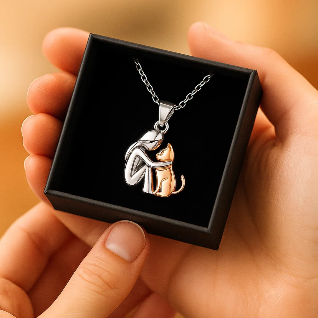 Pendentif Collier Chat en Câlin