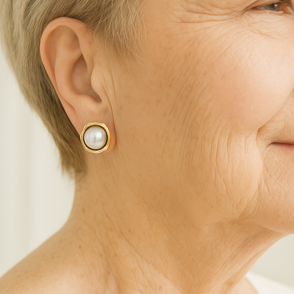 Boucles d'oreilles en perles noires élégantes