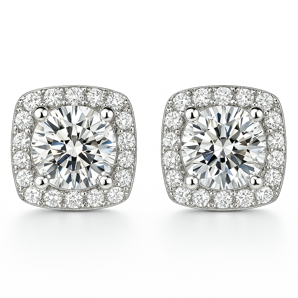 Boucles d'oreilles Glamour Glacées | Or blanc 16k