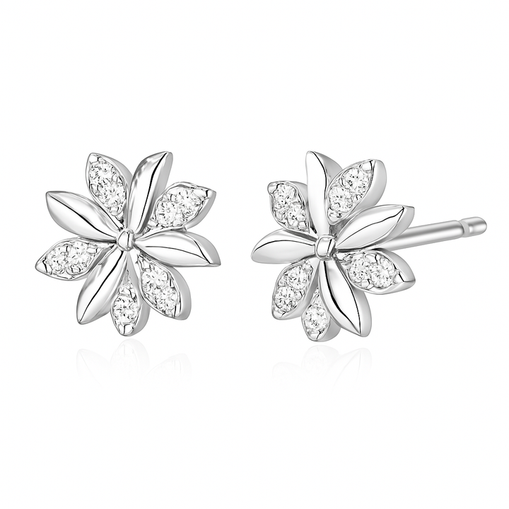 Boucles d'oreilles Camille | Or blanc 18k