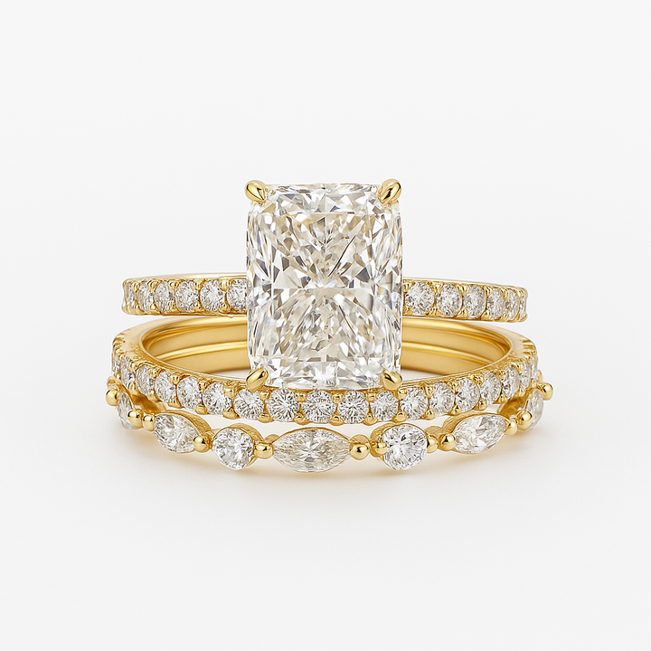 Ensemble de Bague de Mariage Jaily 3PC | Or