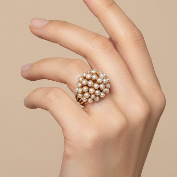 Bague avec Perles Incrustées