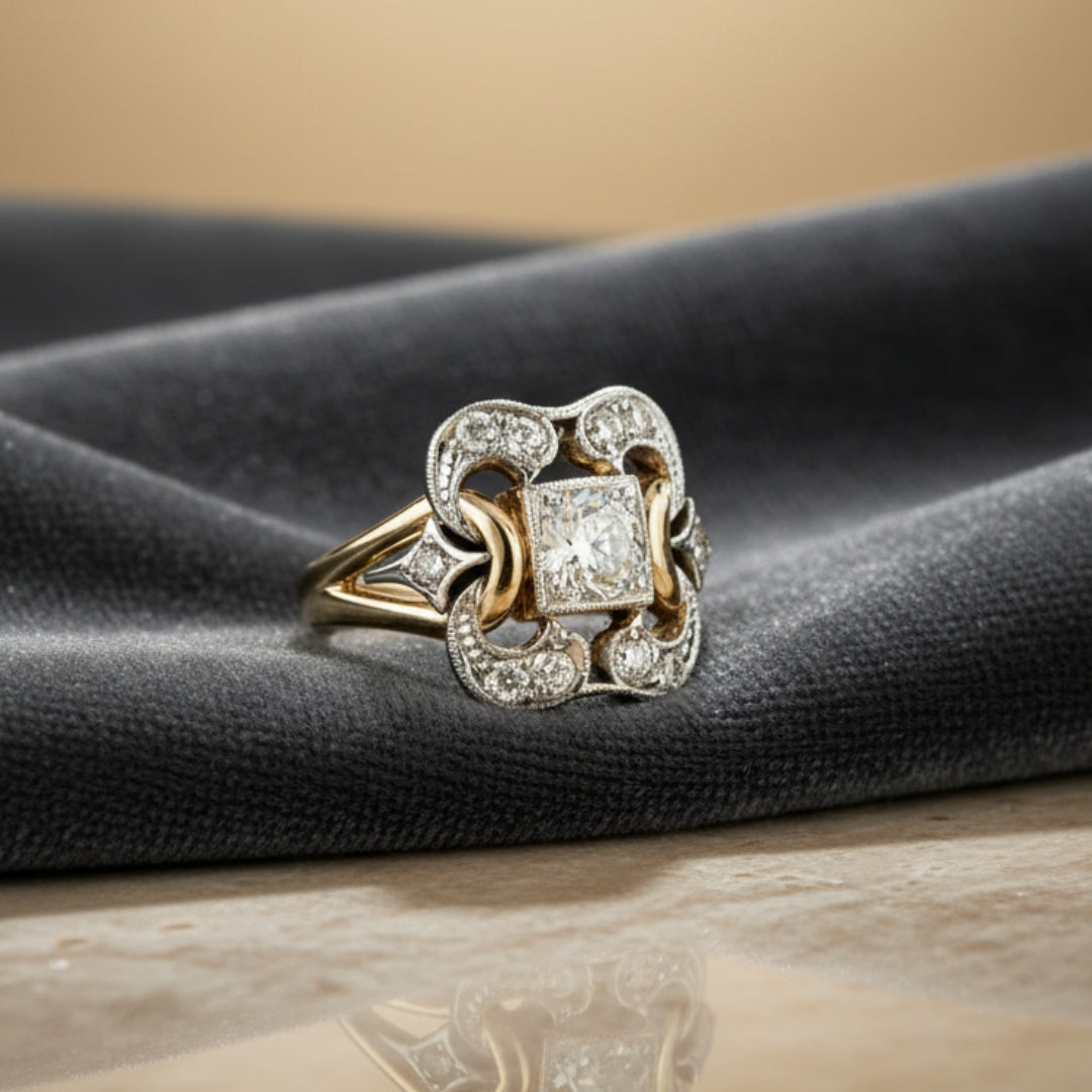 Bague en Zirconium Vintage