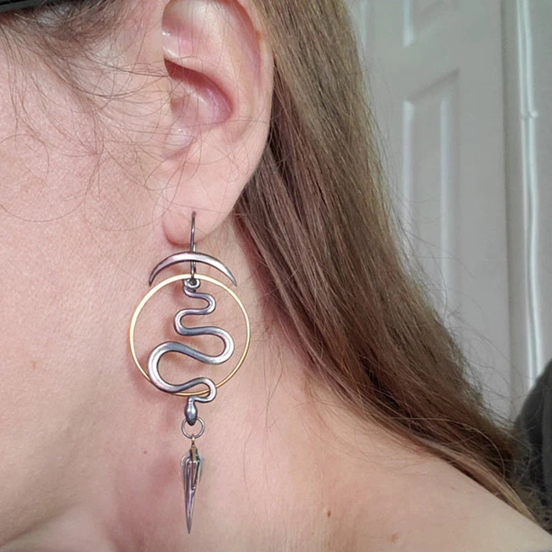 Boucles d'oreilles spirales géométriques irrégulières Serpentine