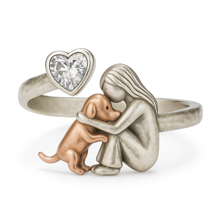 Bague en Argent Sterling 925 Fait Main avec Zirconia en Forme de Cœur – Ajustable