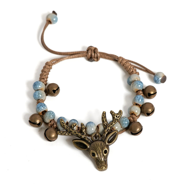 Bracelet en céramique fait main avec charme faon