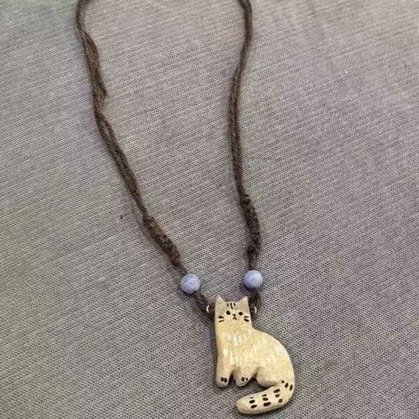 Collier Pendentif Étoile Vintage Chat