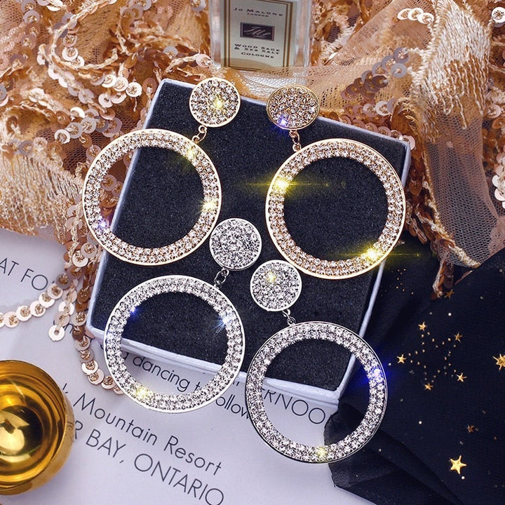 Boucles d'oreilles en zirconium en or et en argent