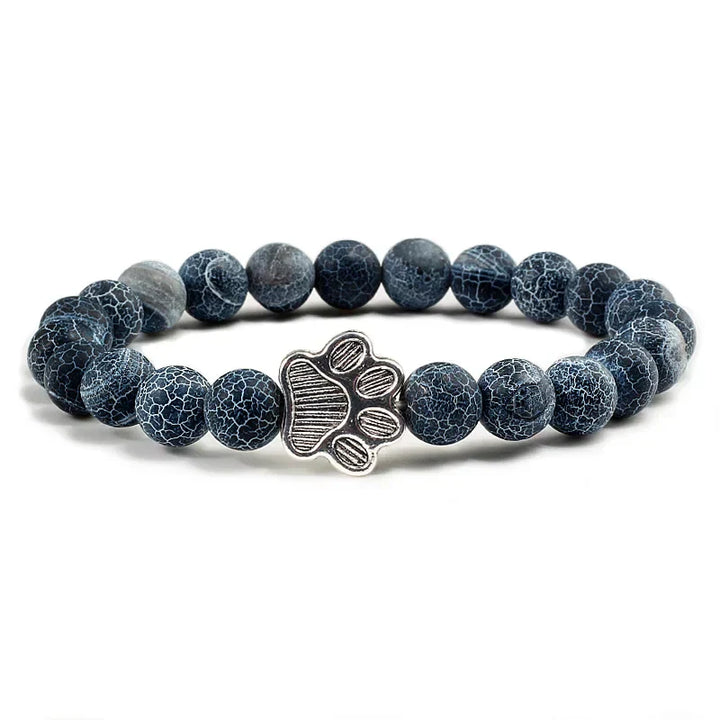 Bracelet en perles avec motif de patte – Design en pierre naturelle