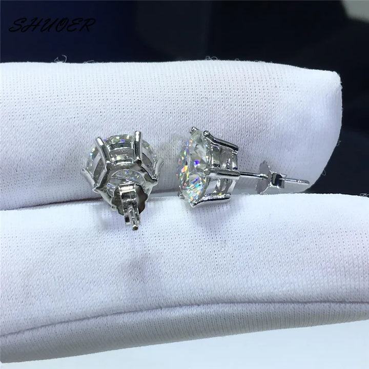 Boucles d'oreilles en cristal argenté rondes