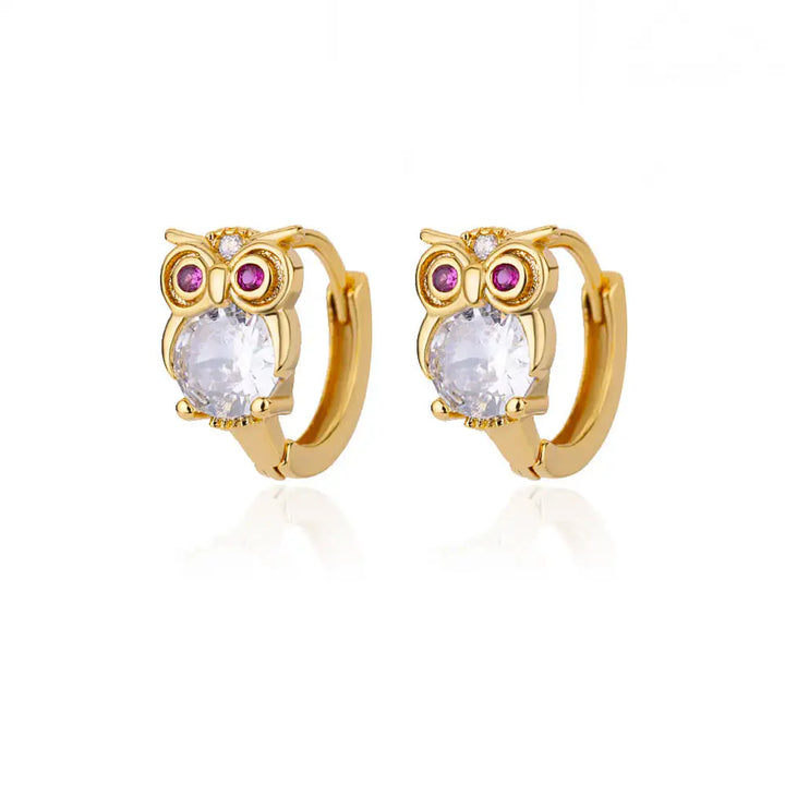 Boucles d'oreilles créoles en cristal animal
