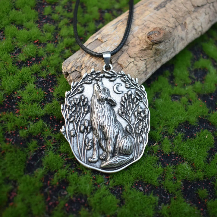 Pendentif Loup de Lune Collier Animal Spirituel