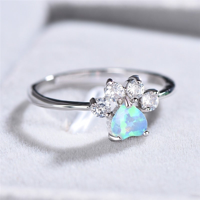Bague en Opale et Zircon