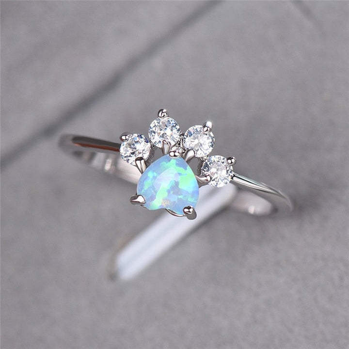 Bague en Opale et Zircon