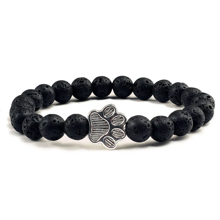 Bracelet en perles avec motif de patte – Design en pierre naturelle