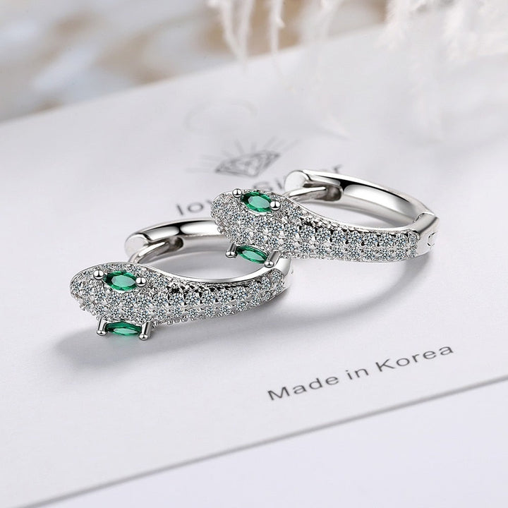 Boucles d'oreilles en argent sterling 925 en forme de serpent
