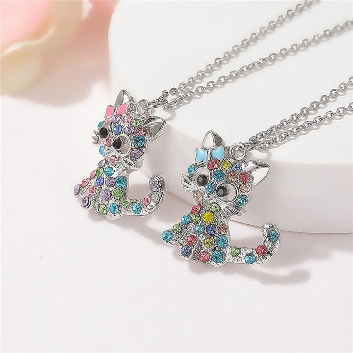 Collier en Zirconia Coloré avec des Chatons Argentés