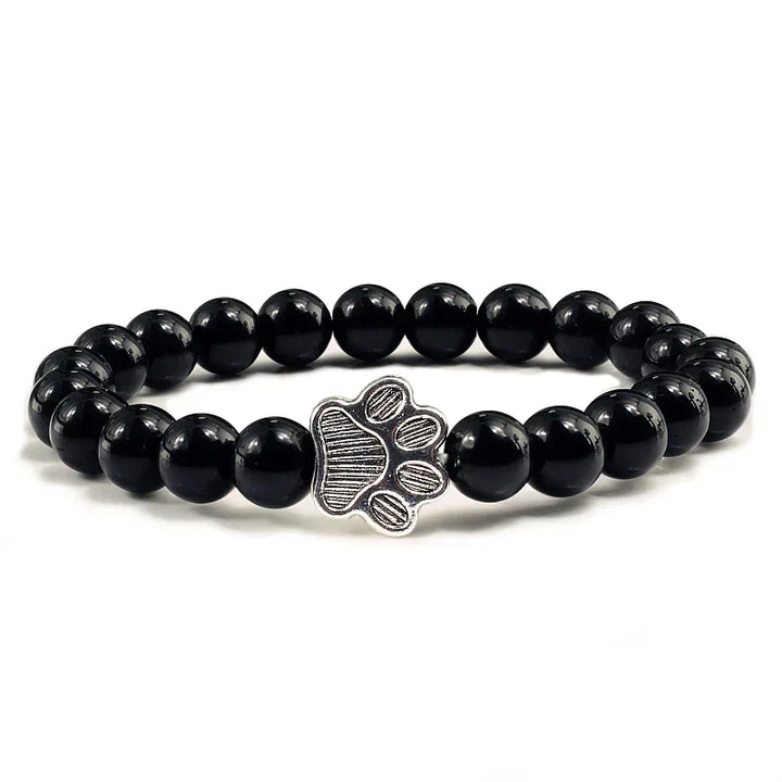 Bracelet en perles avec motif de patte – Design en pierre naturelle
