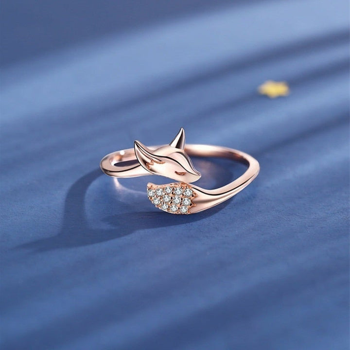 Bague Renard Argenté Rose