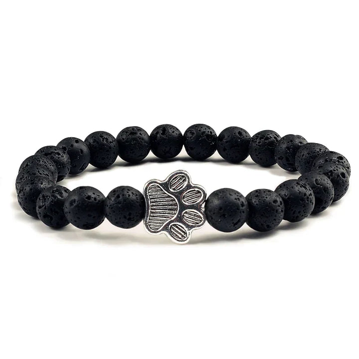 Bracelet en perles avec motif de patte – Design en pierre naturelle