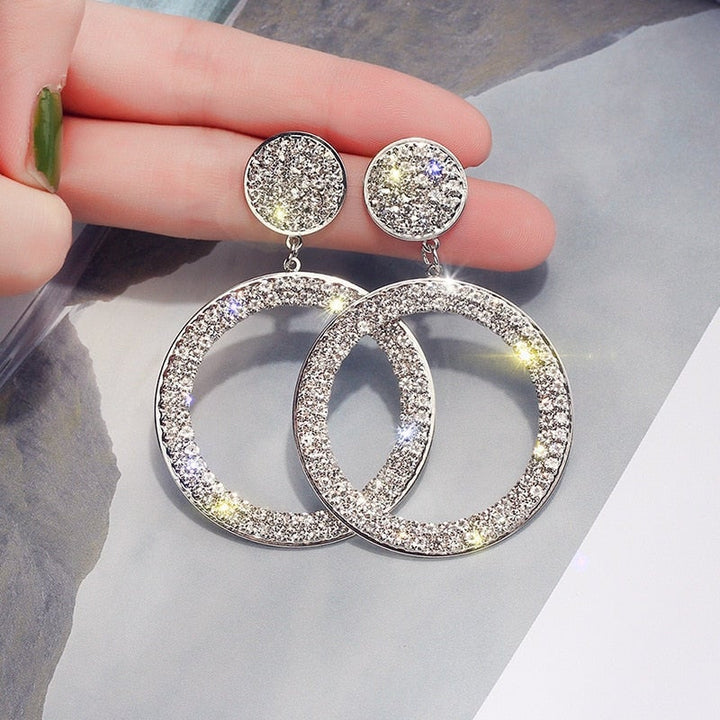 Boucles d'oreilles en zirconium en or et en argent
