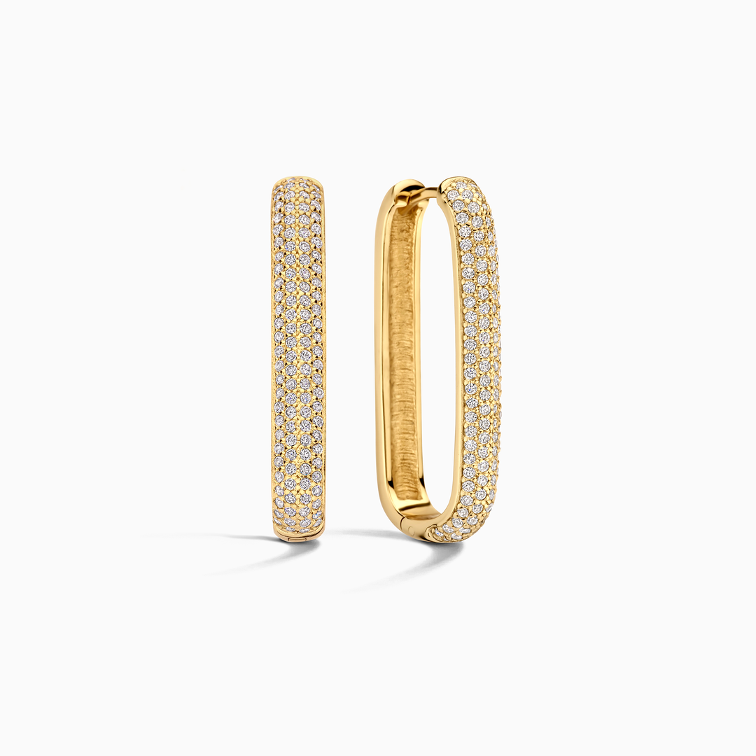 Grandes Boucles Pavées | Or 16k