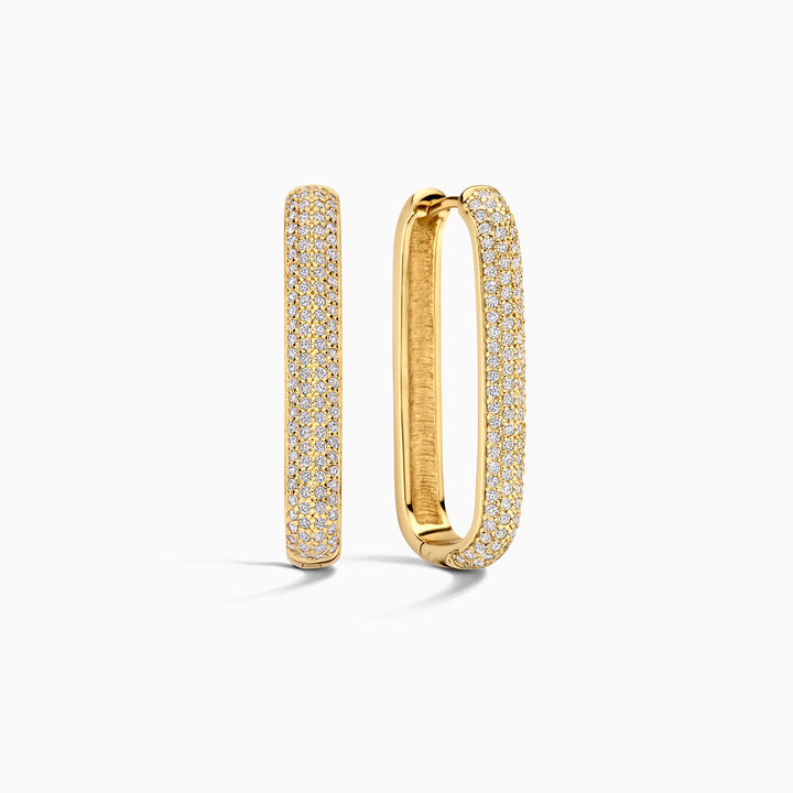 Grandes Boucles Pavées | Or 16k